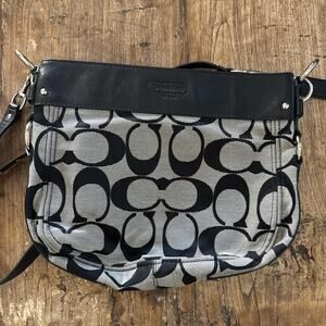 Coach black gray purse 14708 shoulder monogrammed C Bag